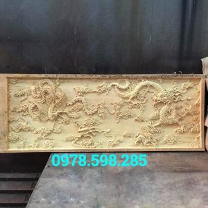 Tranh tứ linh gỗ dổi