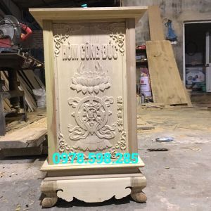 Hòm công đức mộc - gỗ vàng tâm