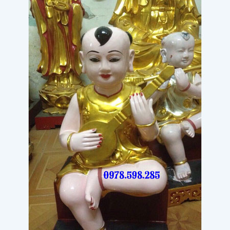 Cậu bé nhà trần - gỗ mít sơn son