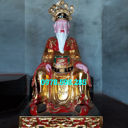 Ông thổ địa râu trắng - gỗ mít - sơn son