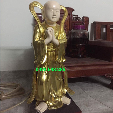 Tượng cậu gỗ mít - sơn son