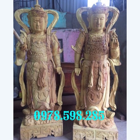 Đôi Hộ pháp mộc - gỗ mít đẹp
