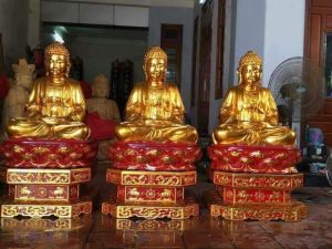 tượng tam thế phật - sơn son thếp vàng