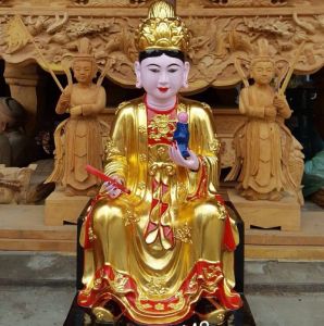 Tượng Mẫu Cửu - Sơn son dát vàng